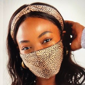 Face mask and matching head-wrap set